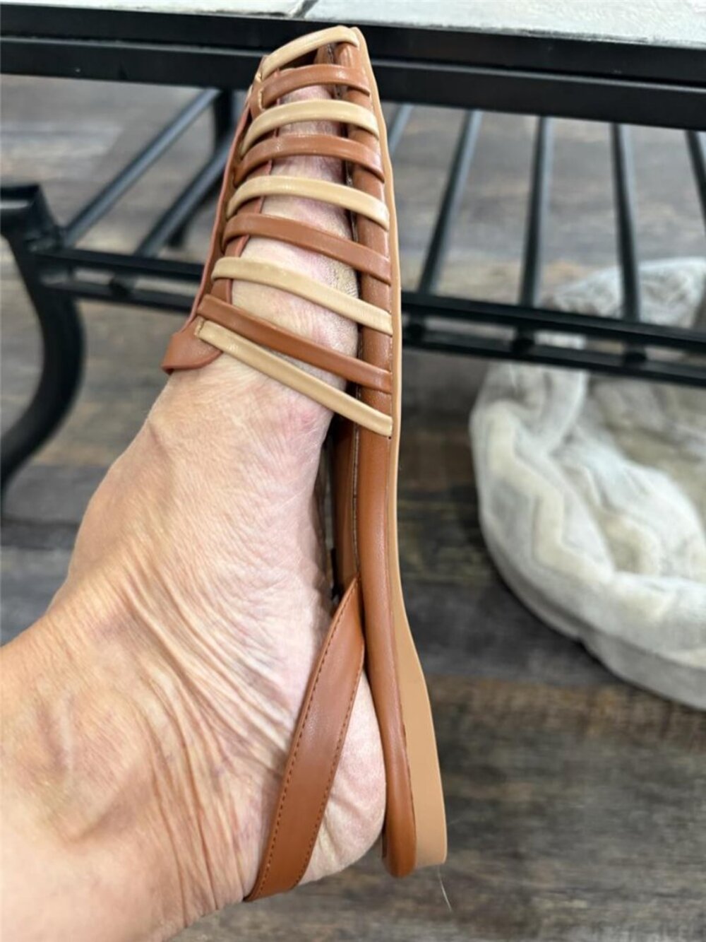 Leather Flats Sandals Comfortable Womens Walking Sandals